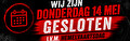 Hemelvaartsdag gesloten
